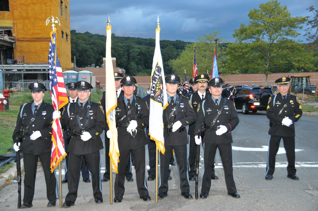 Honor Guard posing outside. 